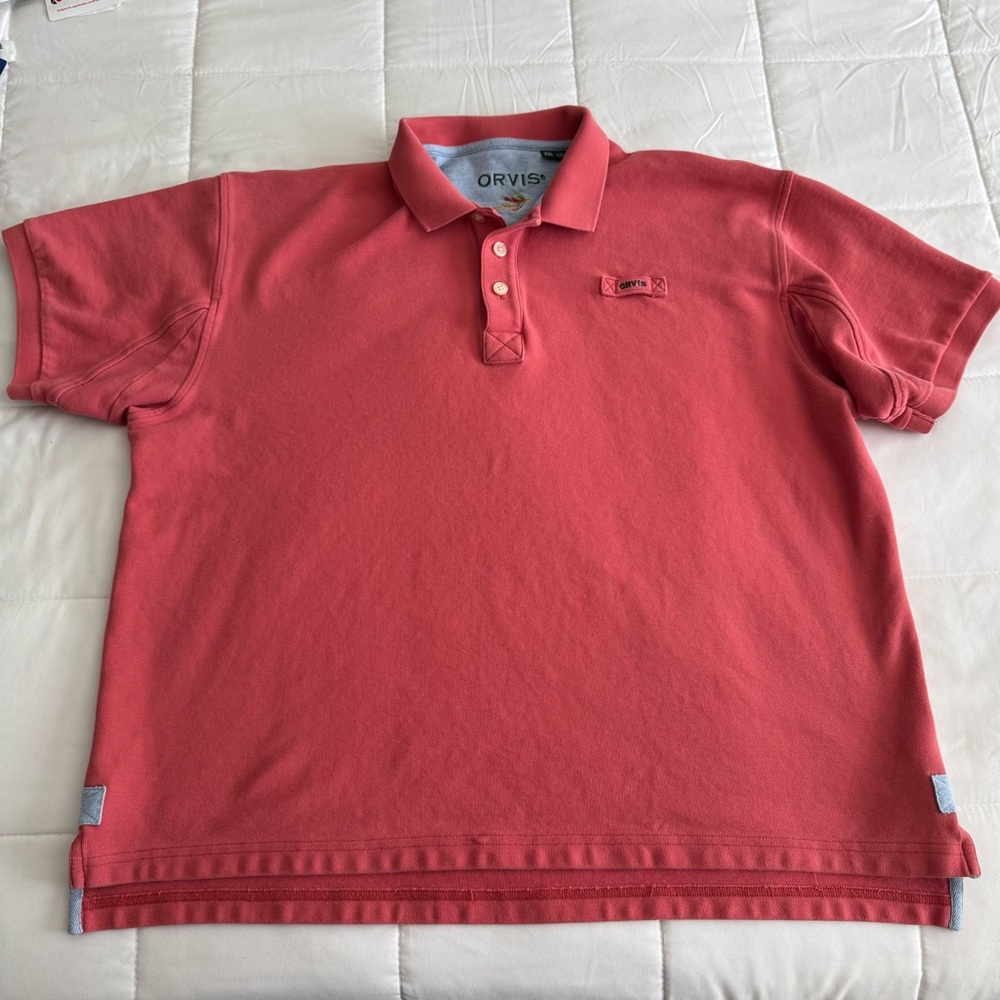 Orvis Men's Polo Shirt in Coral Size XXL